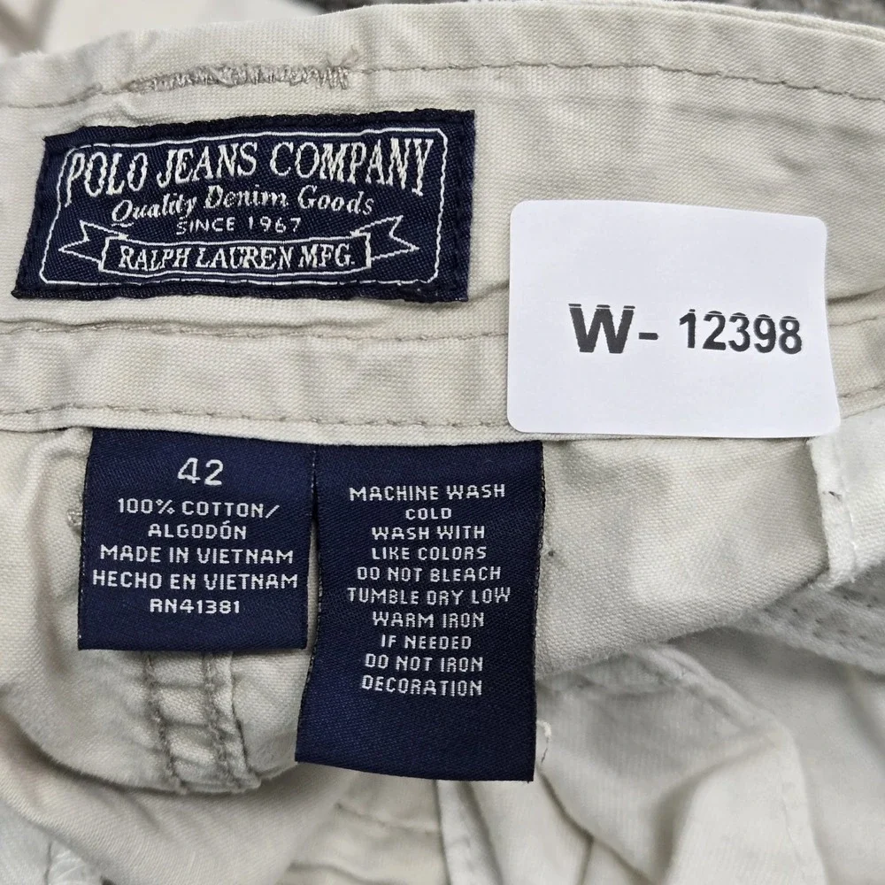 Polo Jeans Company Ralph Lauren Men Shorts 42 Beige Cargo 11